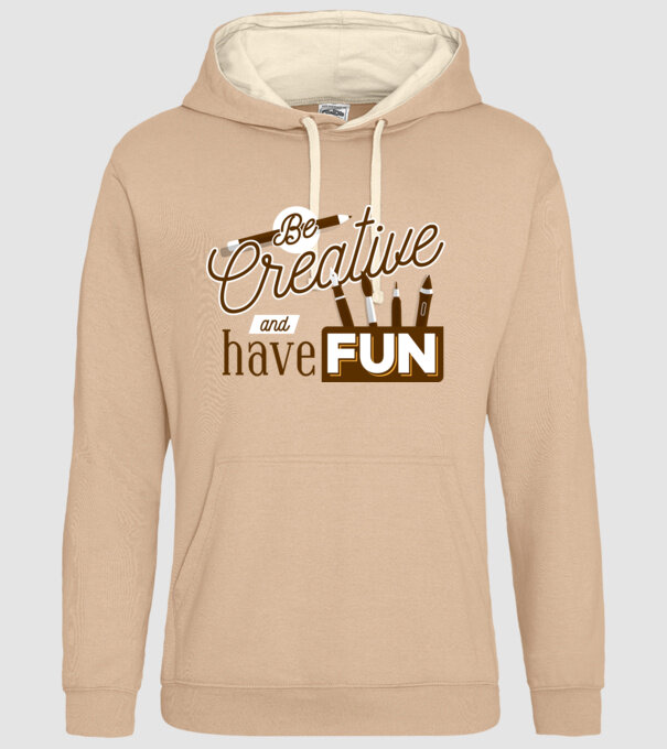 Be creative and have fun model nisipiu pe tricou