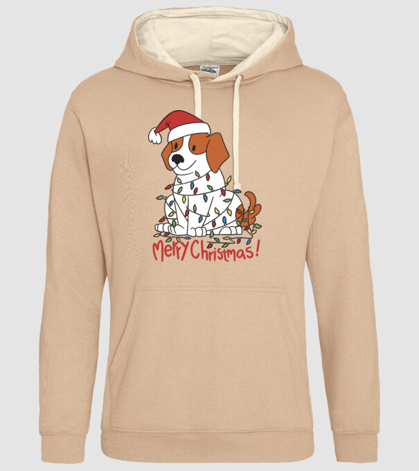 Beagle Crăciun Fericit! model nisipiu pe tricou