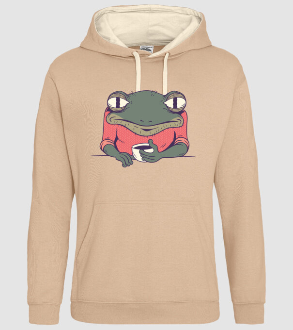 Broască Cafea model nisipiu pe tricou