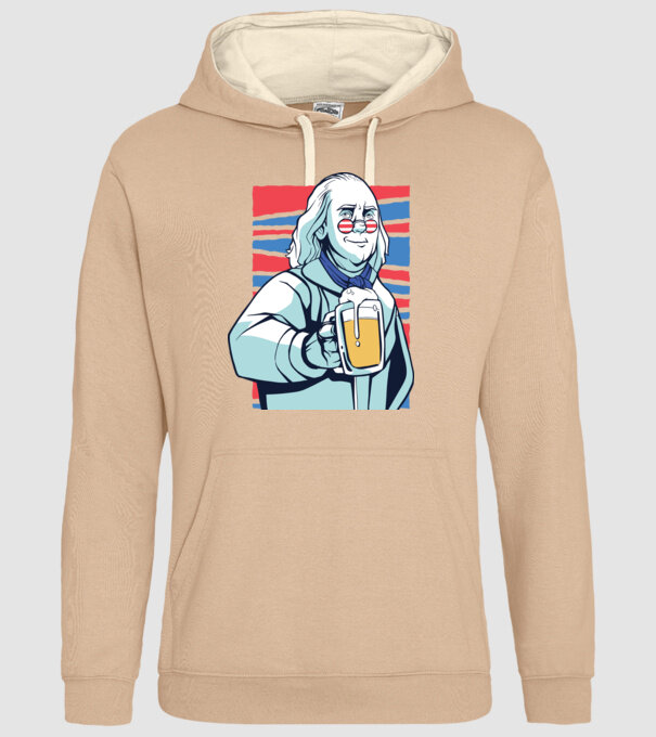 Benjamin Franklin Beer model nisipiu pe tricou