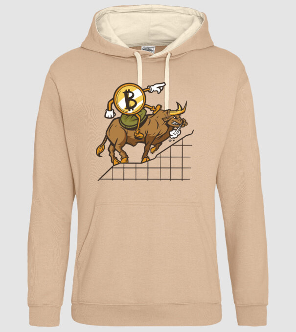 Taur Bitcoin model nisipiu pe tricou