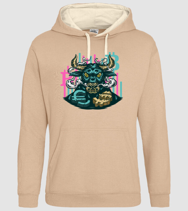 Taur Bitcoin model nisipiu pe tricou