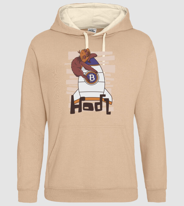 Bitcoin Hodl Leneș model nisipiu pe tricou