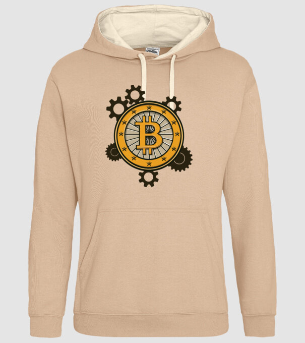 Mecanică Bitcoin model nisipiu pe tricou