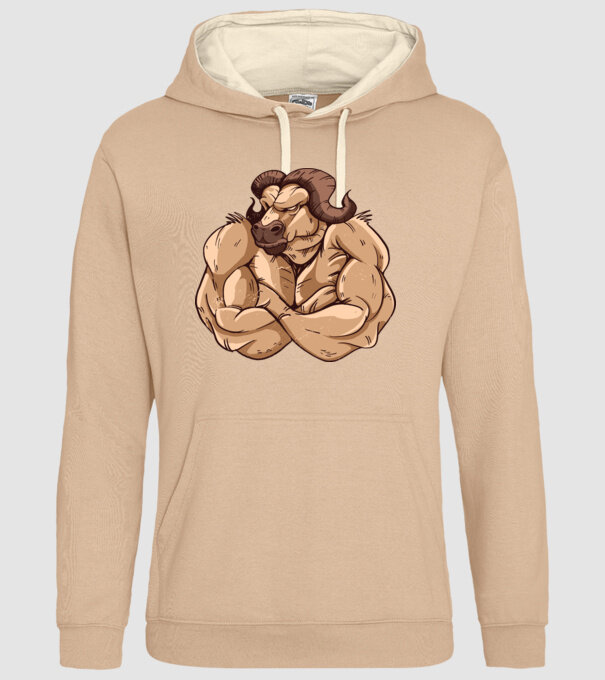 Puternic ca un bivol model nisipiu pe tricou