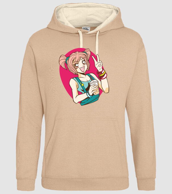Bobba fată Anime model nisipiu pe tricou