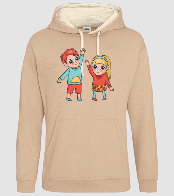 Copii fericiți model nisipiu pe tricou