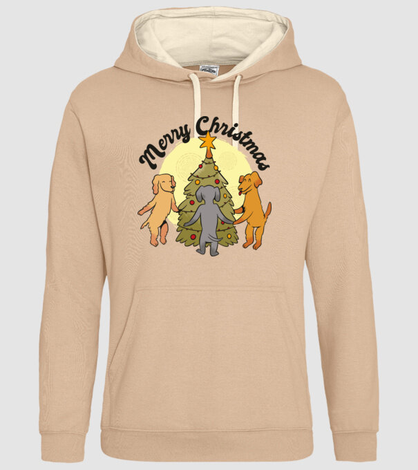Crăciun fericit cu câine model nisipiu pe tricou