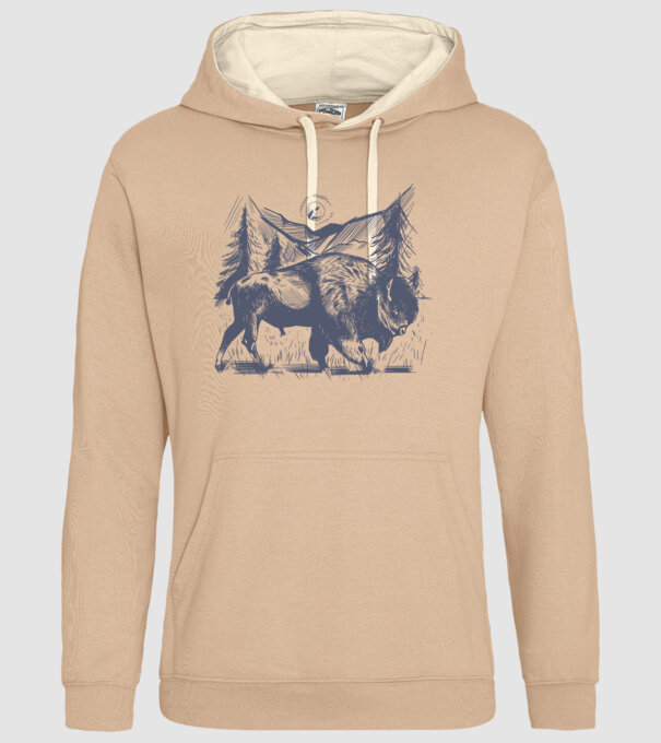 Bizon model nisipiu pe tricou