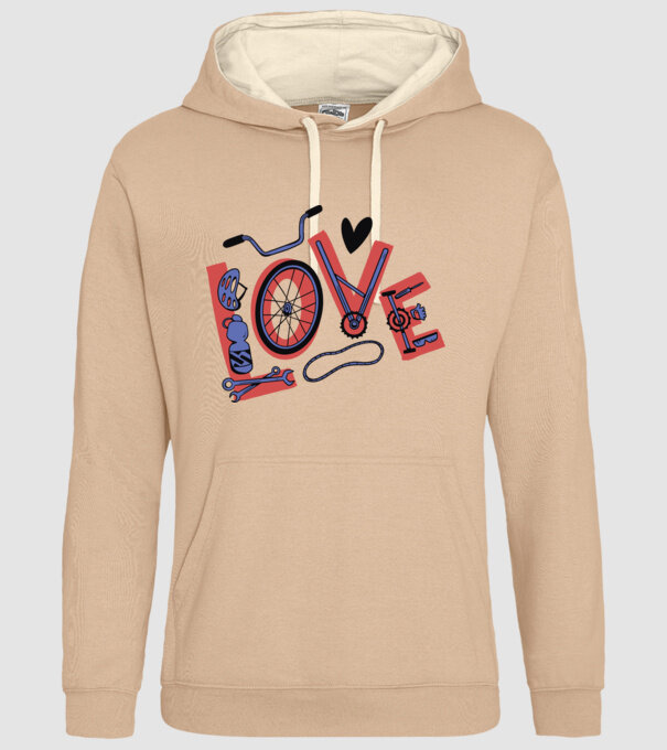 Love Bicicletă model nisipiu pe tricou
