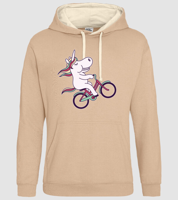 unicorn cu bicicletă model nisipiu pe tricou