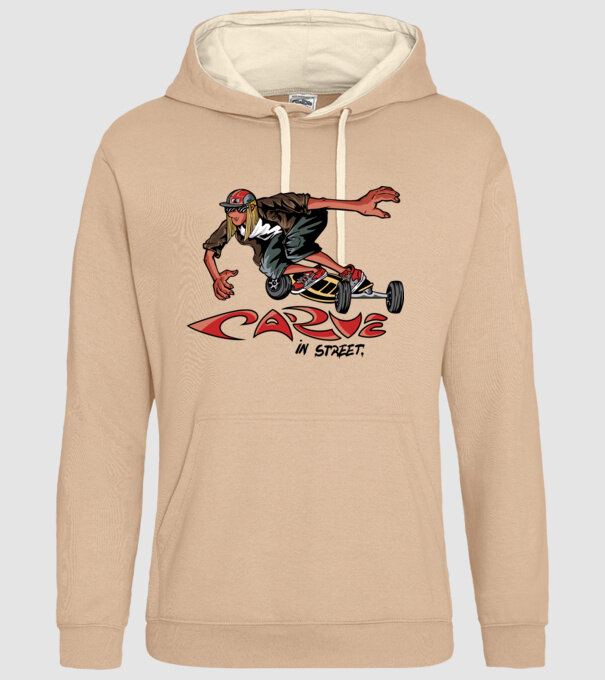 Carveboard Longboard model nisipiu pe tricou