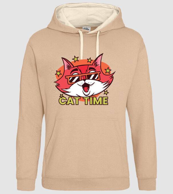 Cat Time Momentul pisicii model nisipiu pe tricou