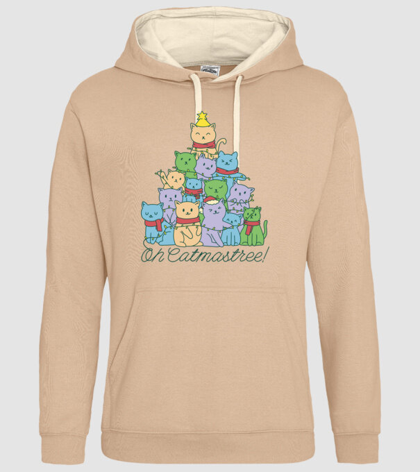 Pom de Crăciun Pisică model nisipiu pe tricou