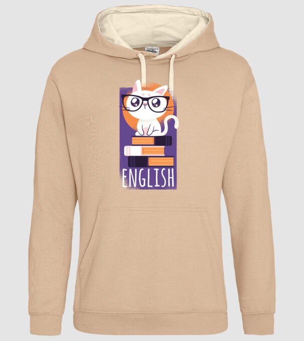 Pisică cu cărți model nisipiu pe tricou