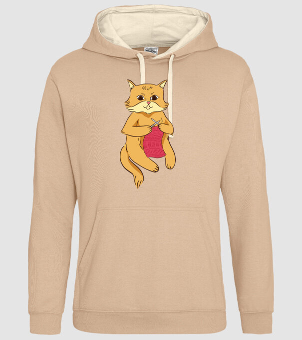 Pisică croșetând model nisipiu pe tricou
