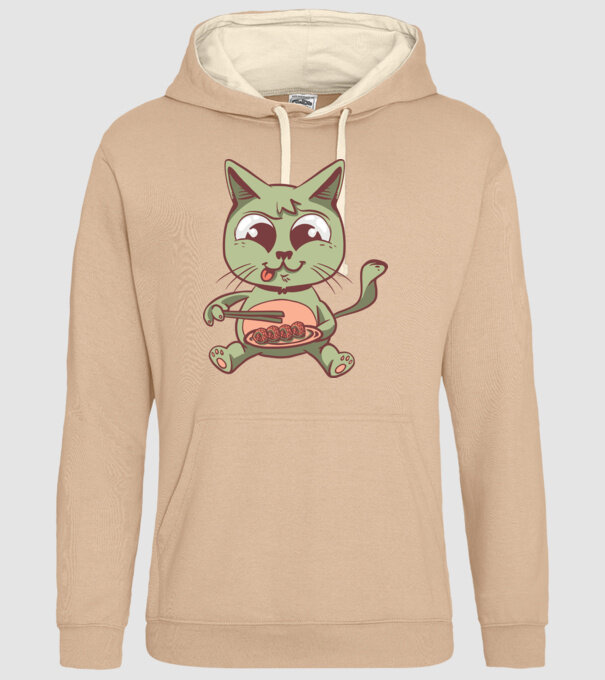 Pisică Sushi model nisipiu pe tricou