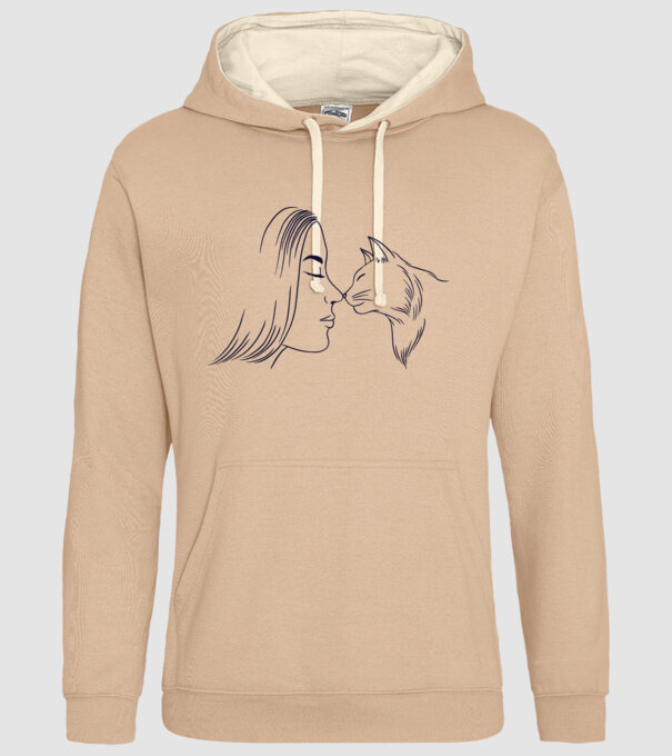 Dragoste Pisică model nisipiu pe tricou