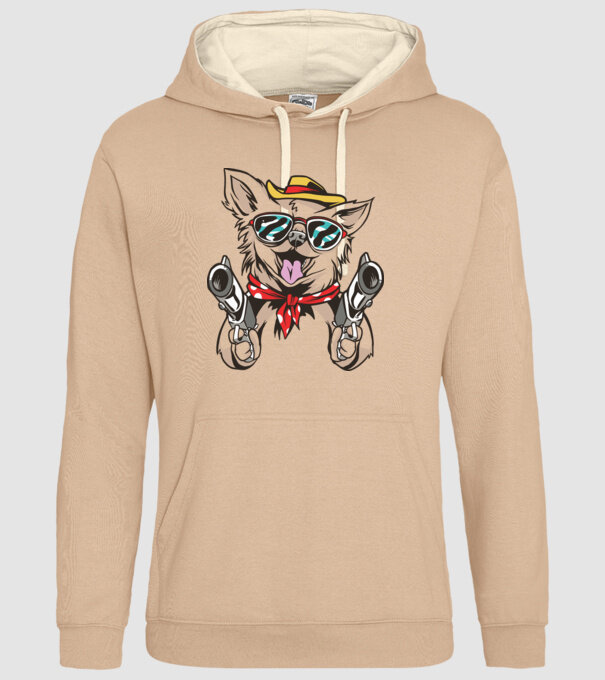 Chihuahua cu Pistol model nisipiu pe tricou
