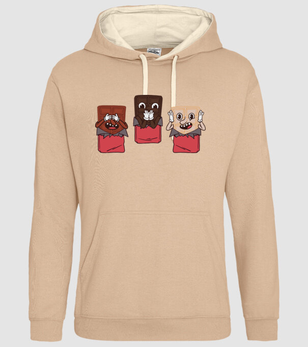 Trio de ciocolată model nisipiu pe tricou