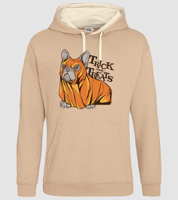 Trick or Treat Mops Halloween model nisipiu pe tricou