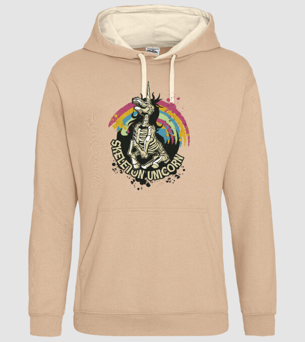 Schelet unicorn model nisipiu pe tricou