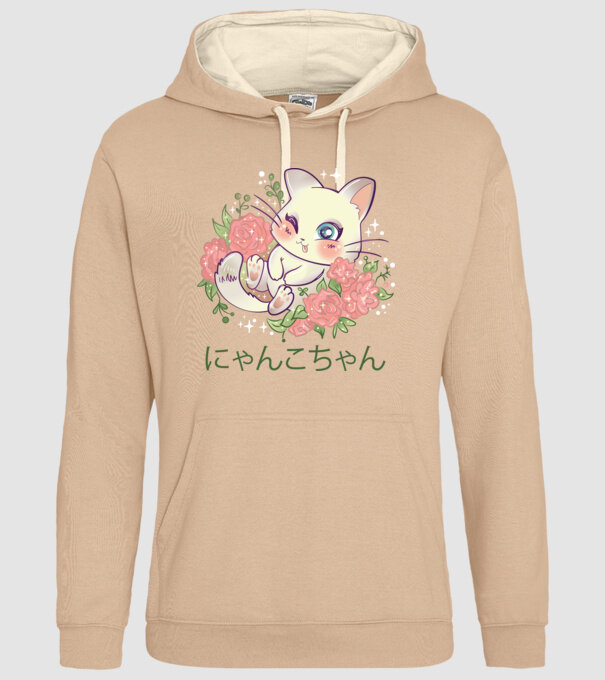 Pisicuță drăguță Anime model nisipiu pe tricou