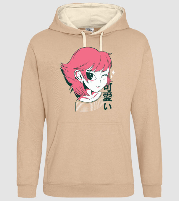 Fată drăguță Anime model nisipiu pe tricou
