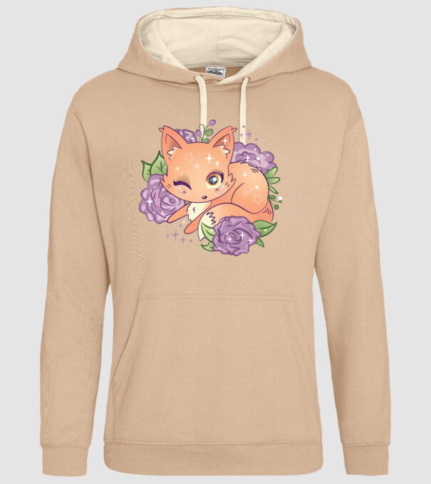 Vulpe Drăguță Anime model nisipiu pe tricou
