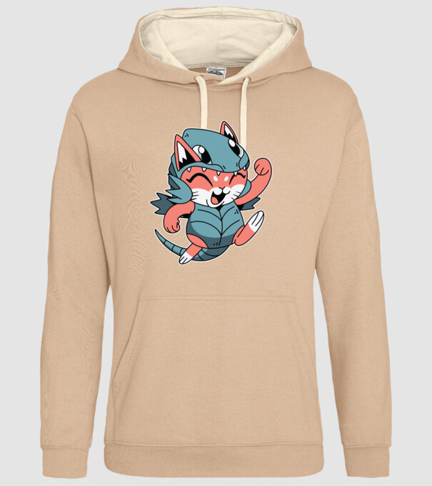Pisicuță drăguță în costum de dragon model nisipiu pe tricou