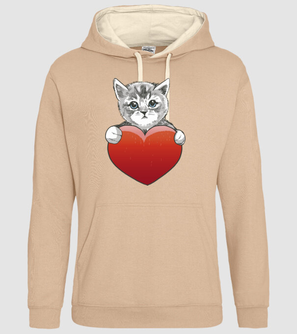 Pisicuță drăguță cu Inimă model nisipiu pe tricou
