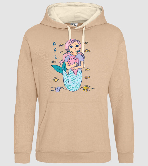 Sirenă Școlăriță drăguță model nisipiu pe tricou