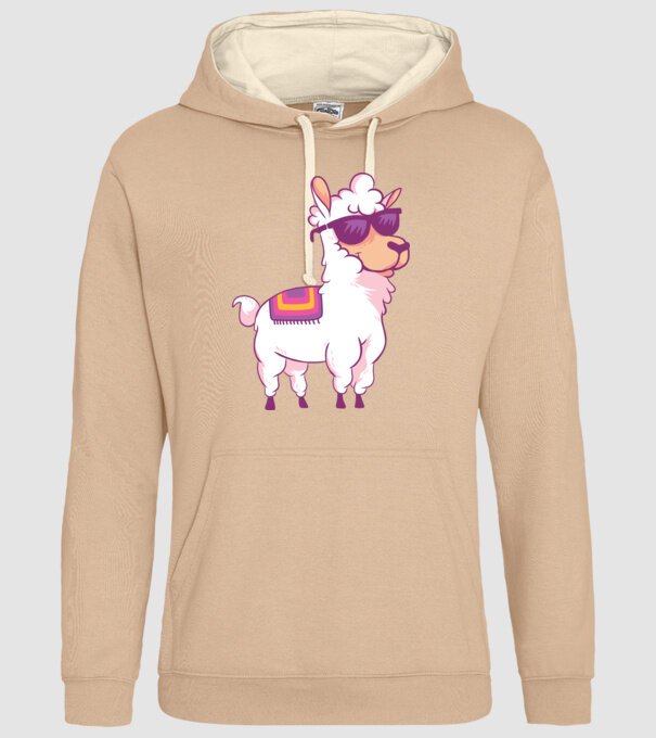 Llama drăguț model nisipiu pe tricou