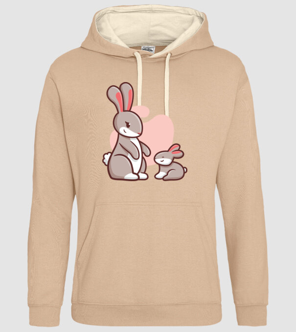 Iepurași drăguți model nisipiu pe tricou