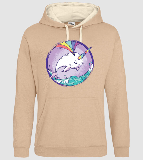 Unicorn drăguț Balenă - Narval model nisipiu pe tricou