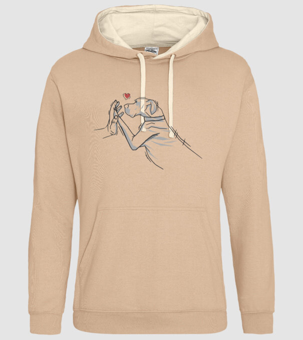 Dog danez bate palma model nisipiu pe tricou