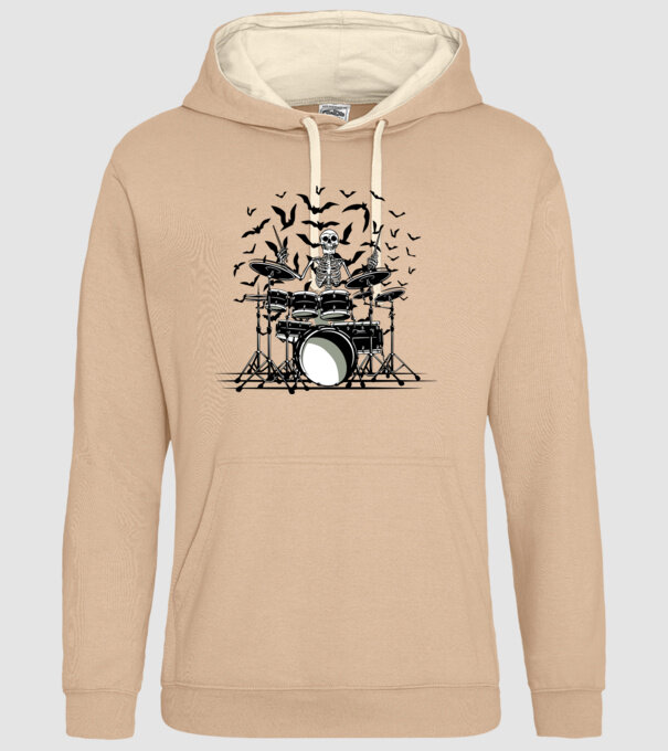 Schelet Baterist model nisipiu pe tricou