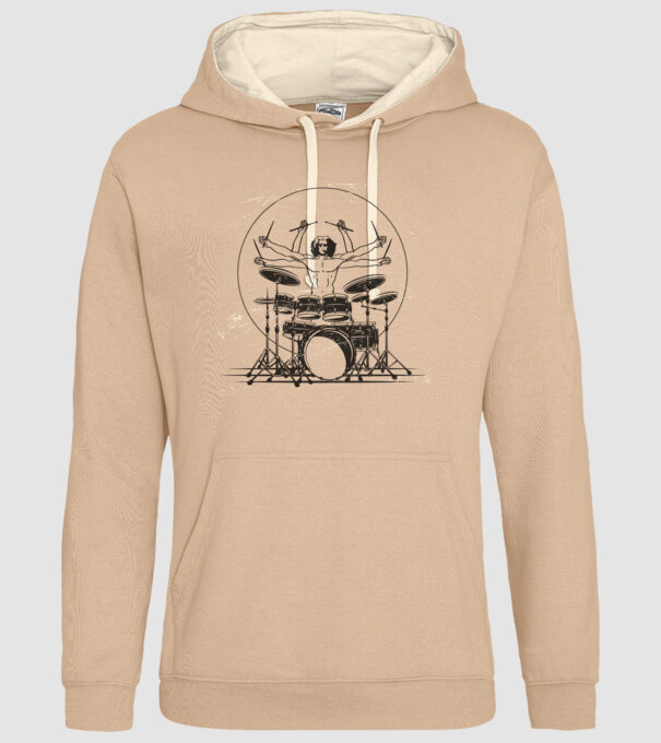 Baterist Vitruvian Da vinci model nisipiu pe tricou