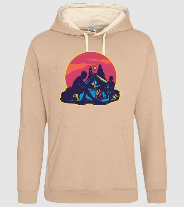 Campare pe timp de noapte model nisipiu pe tricou
