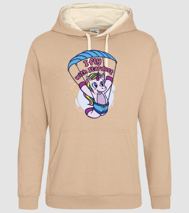 Unicorn parașutist model nisipiu pe tricou