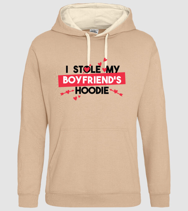 'Am furat puloverul prietenului meu pulover amuzant pentru Valentine''s Day' model nisipiu pe tricou