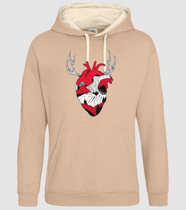 Inimă pădure model nisipiu pe tricou