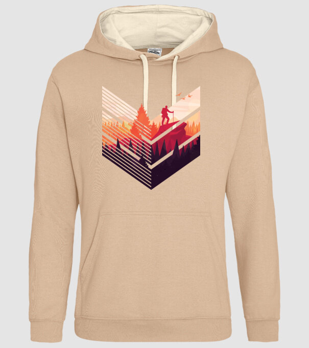 drumeții în pădure stil modern model nisipiu pe tricou