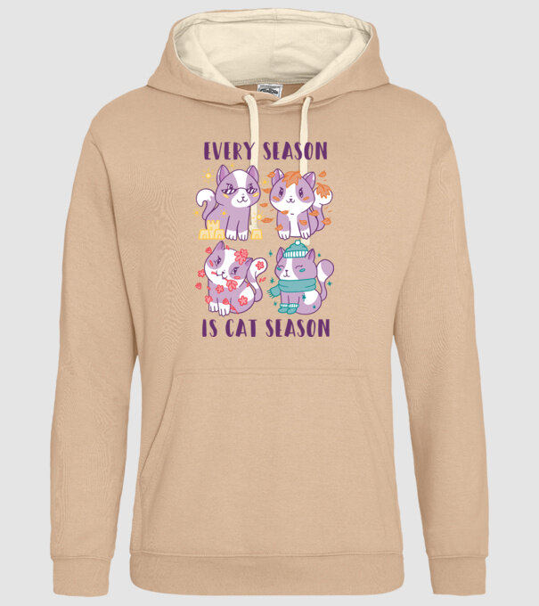 Every Season is Cat Season model nisipiu pe tricou