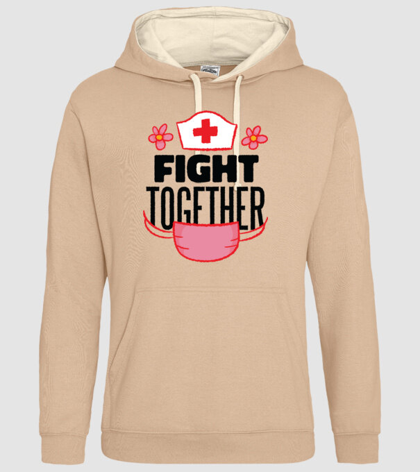 Fight together Asistentă medicală model nisipiu pe tricou