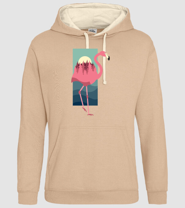 Flamingo Design model nisipiu pe tricou