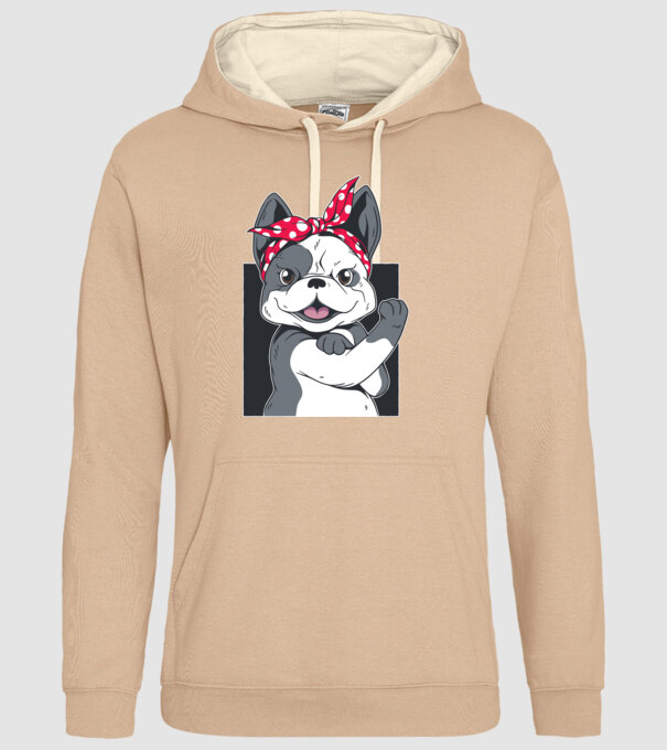 Bulldog Francez model nisipiu pe tricou