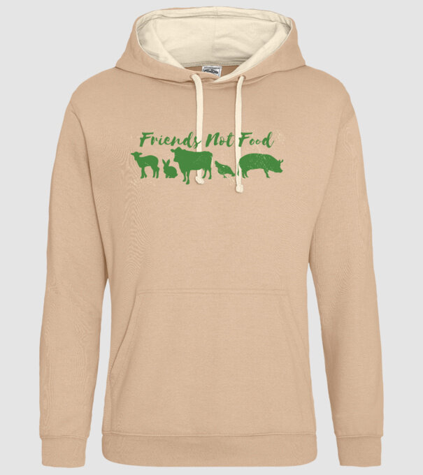 Friends Not Food Vegan model nisipiu pe tricou
