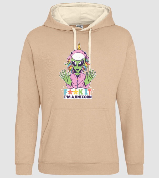 'Fuck it i''m a Unicorn vicces Alien Unikornis' model nisipiu pe tricou