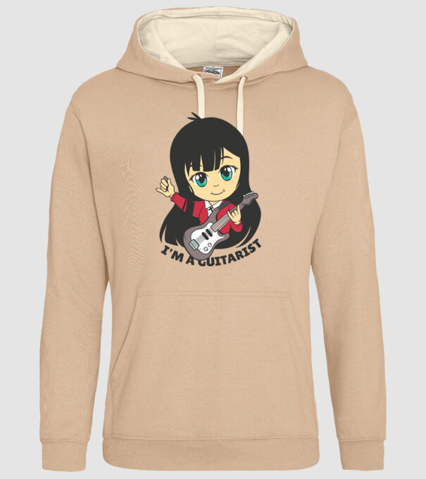 Sunt chitarist fată model nisipiu pe tricou